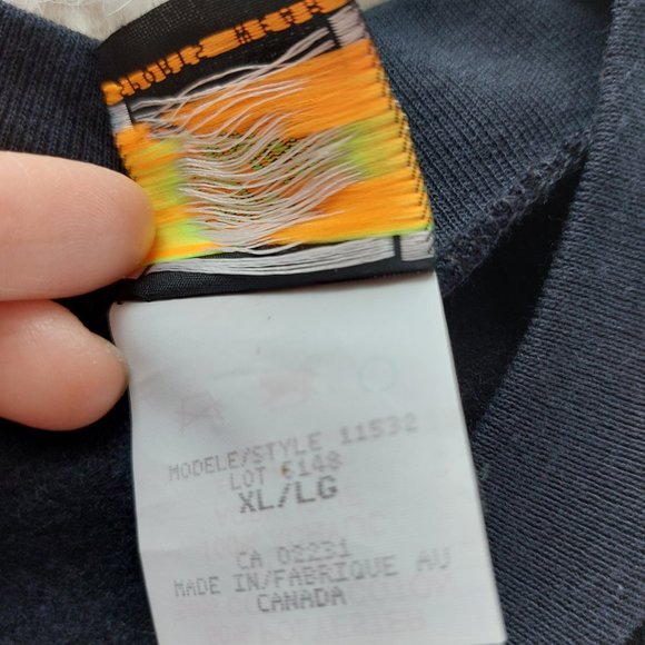 Vintage 90s Sun Sations Sport Wear Snow Pro Team Black Purple Sweatshirt XL - Picture 6 of 13